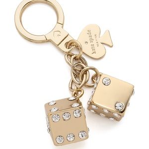 Kate Spade gold dice keychain